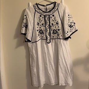 Zara black and white babydoll dress